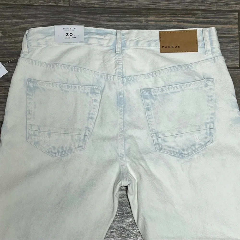 NWT $59.95 Pacsun Vintage Loose Jeans Bleach 28 30 31 36 Men's Ripped - Picture 9 of 14